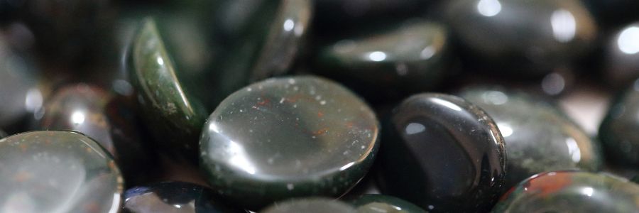 tumbled bloodstone crystals