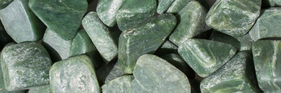 tumbled green jade crystals