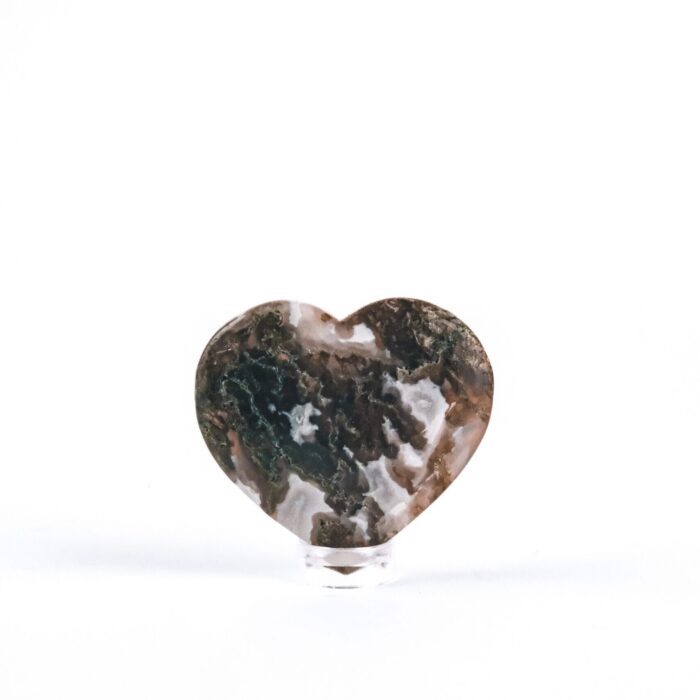 moss agate heart