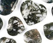 moss agate hearts