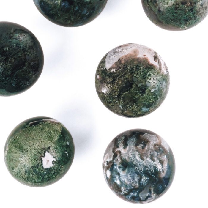 moss agate spheres